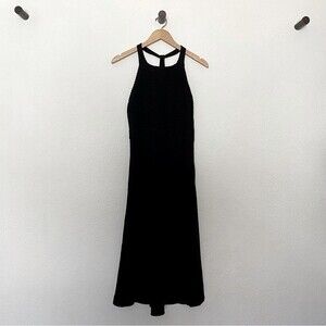 Aritzia Wilfred Le Fou Sestina Black Sleeveless Racer Back Midi Dress Size Small